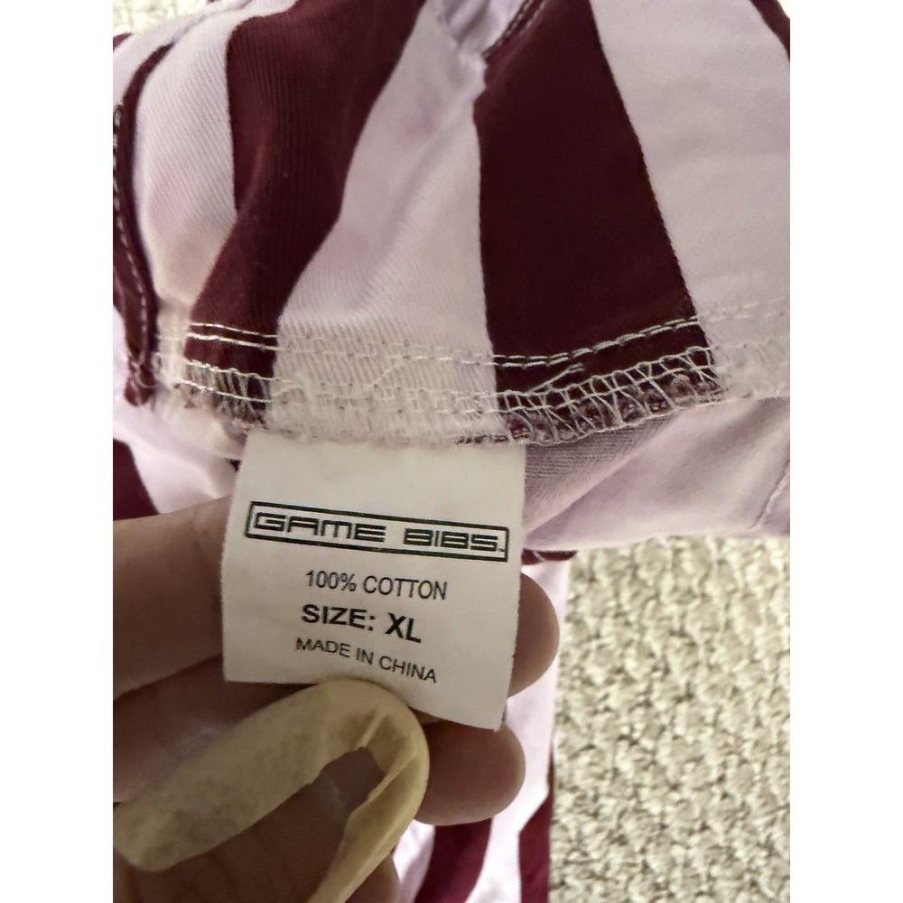 Game Bibs Adult Unisex Overalls XL Maroon White Stripe Fan Gear Tailgate College - Picture 7 of 8
